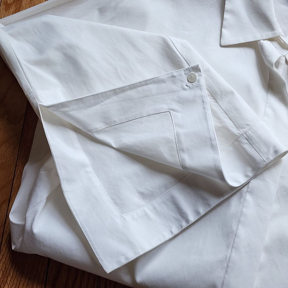 LAFAYETTE 148 Oversized Poplin Button Down Shirt L - Picture 4 of 6